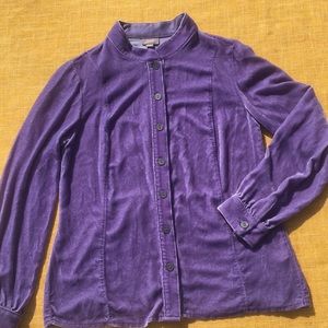 J Jill long sleeve velvet button up size small